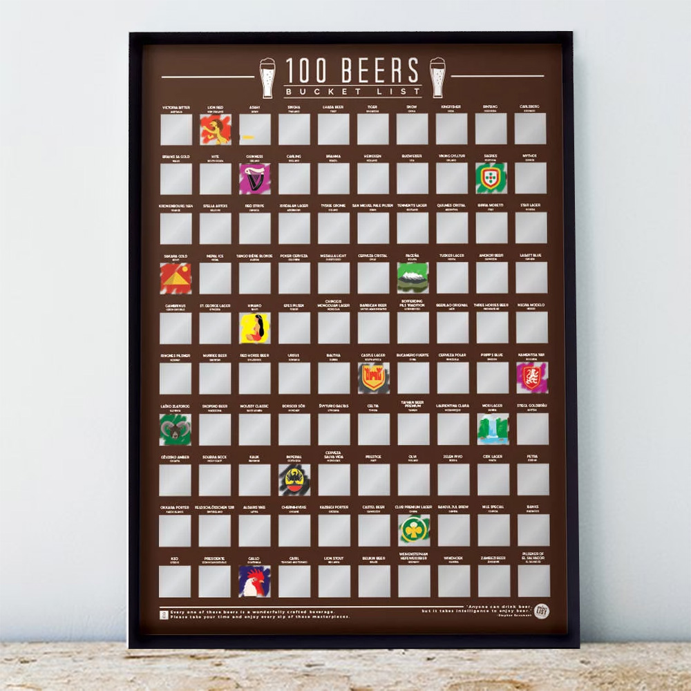 Poster 100 Bières à Boire avant de Mourir