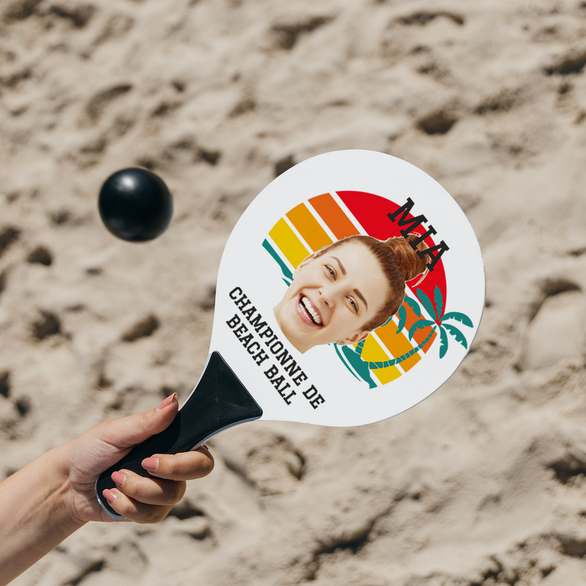 Set tennis de plage personnalisé avec texte