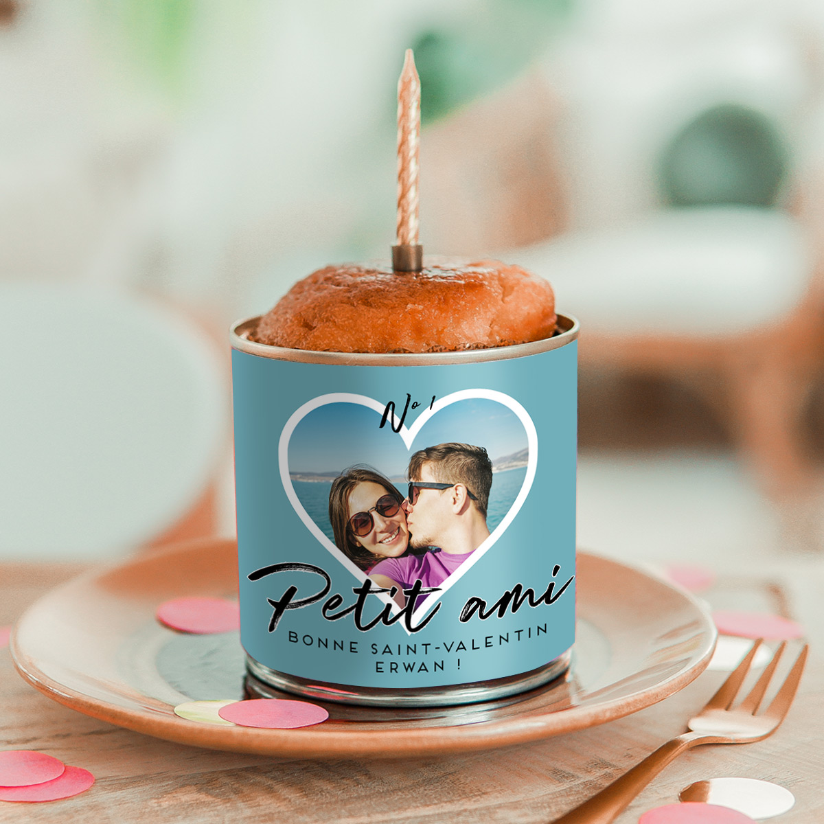 Cancake avec Coeur et Texte