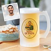 Chope de bière personnalisée avec logo et visage
