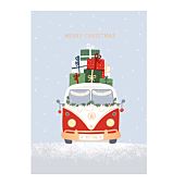 Carte de vœux de Noël Motif Bus