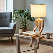 Lampe en bois assise Emil