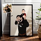 Poster illustration dessiné à la main avec 2 personnes