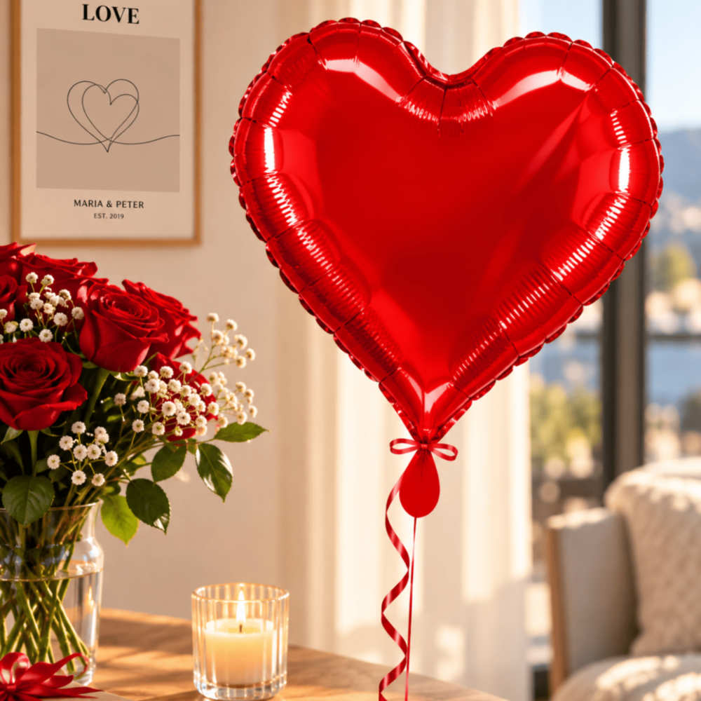 Ballon Cœur Rouge en Aluminium