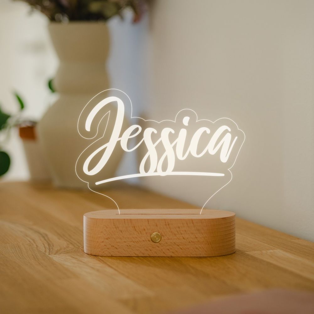 Lampe LED personnalisée avec nom