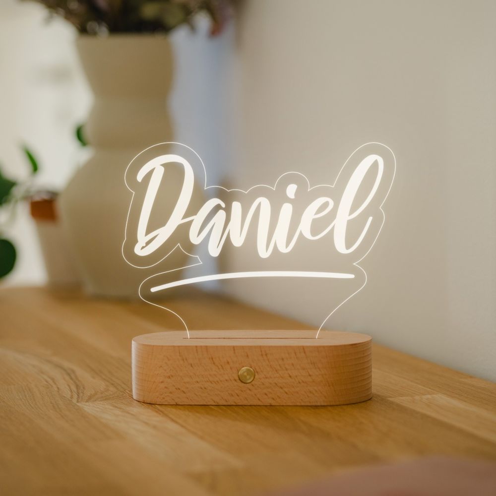 Lampe LED personnalisée avec nom
