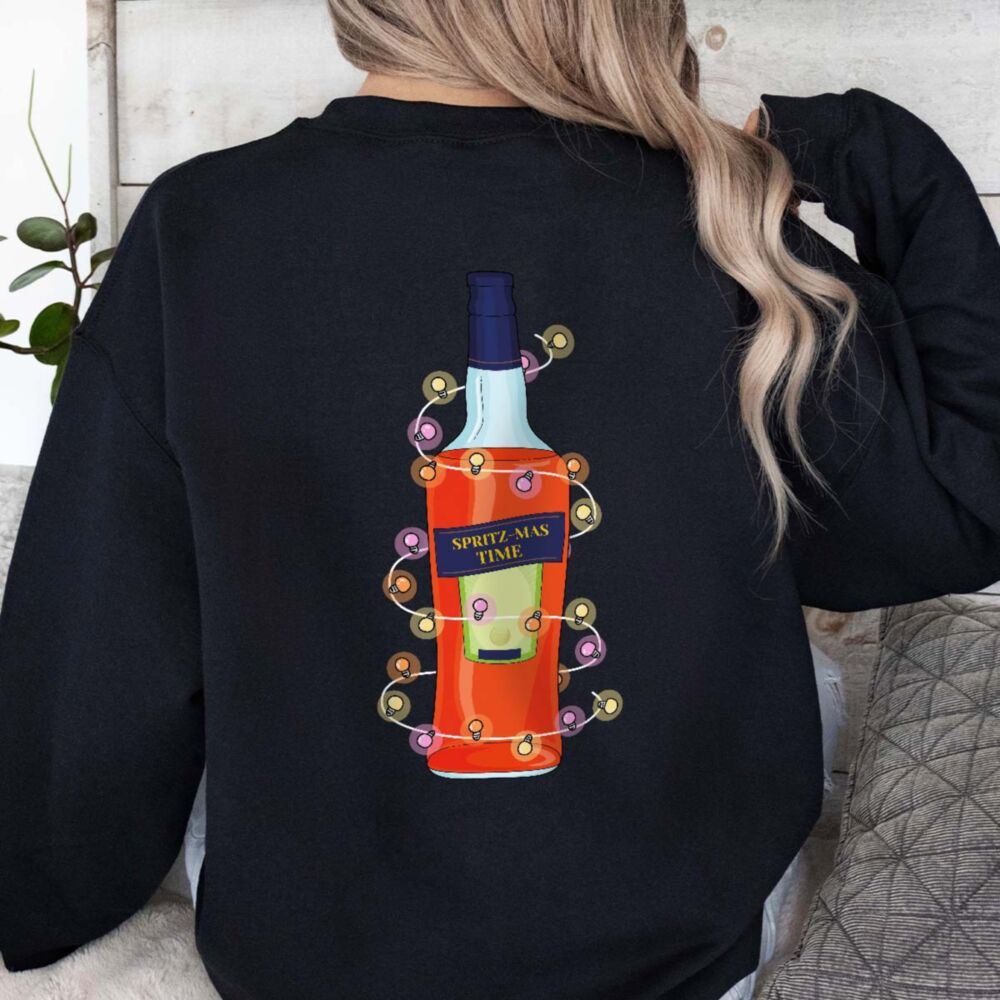 Pull de Noël personnalisé bouteille Aperol Spritz