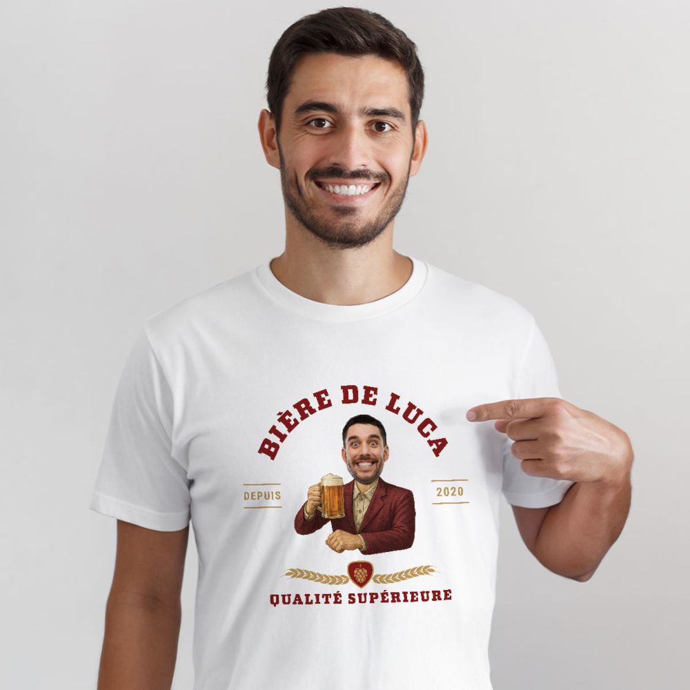 T-shirt personnalisé avec logo et visage