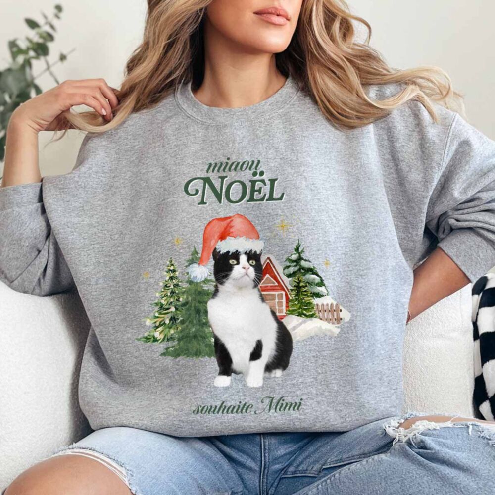 Pull de Noël Bootleg personnalisé avec votre animal de compagnie