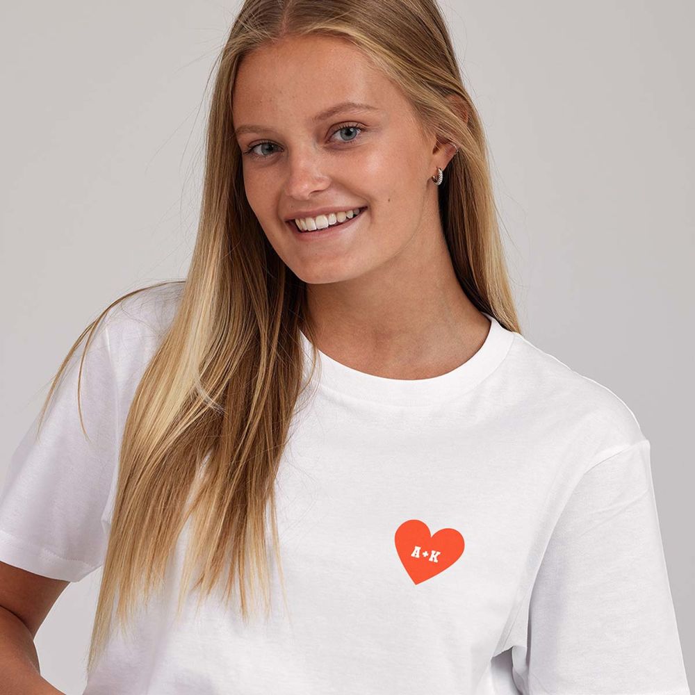 T-shirt personnalisé Cœur avec initiales