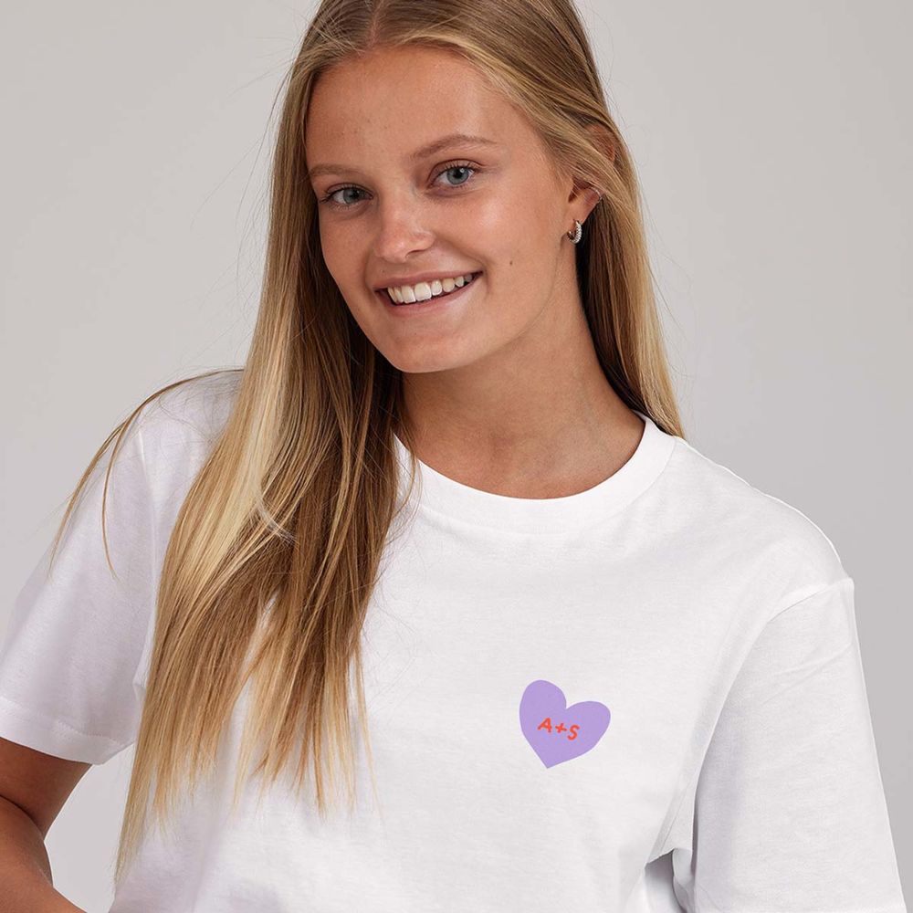 T-shirt personnalisé Cœur avec initiales