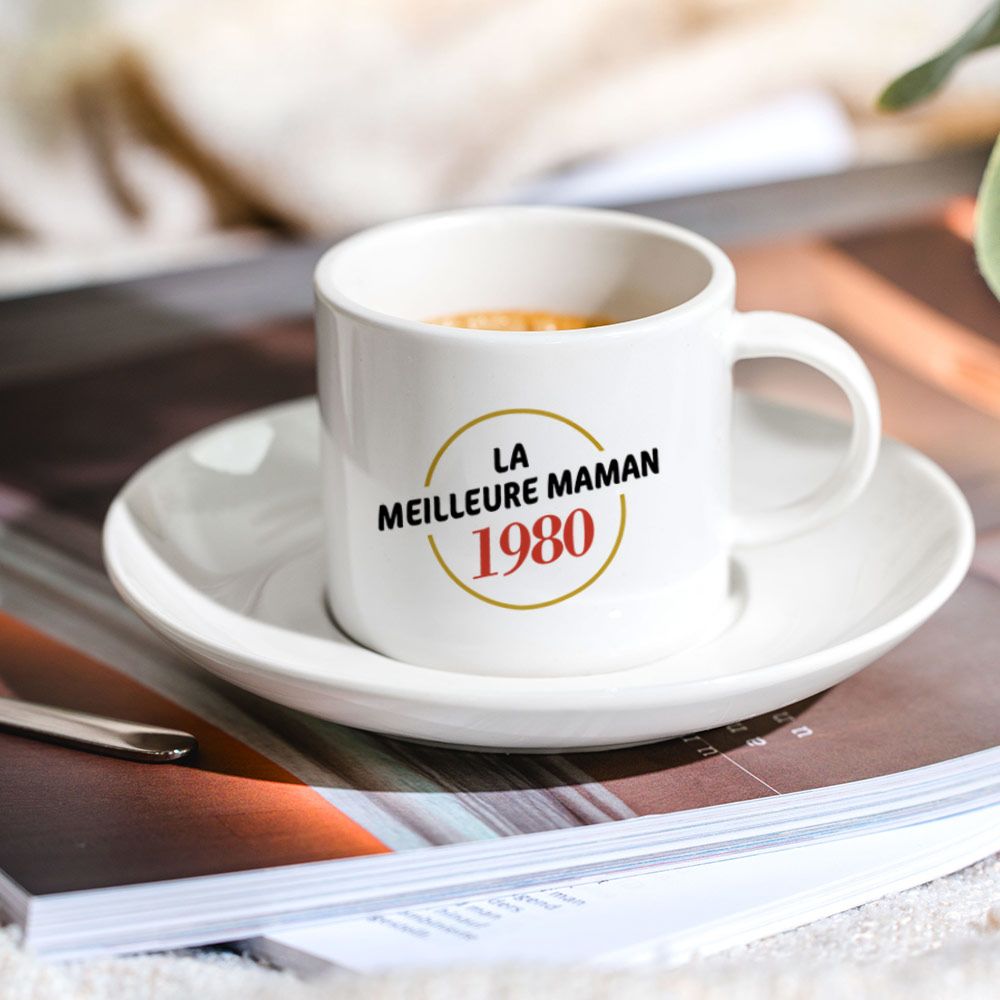 Personalisierbare Espresso Tasse mit Namen und Jahreszahl