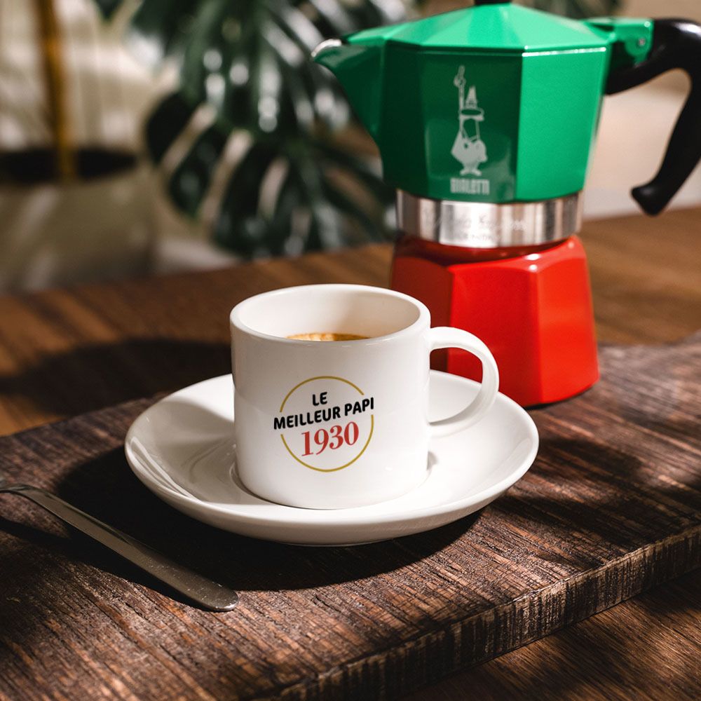 Tasse à café personnalisée avec nom et année