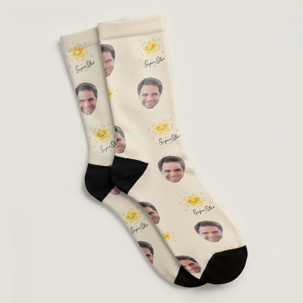 Chaussettes personnalisées visage différents motifs