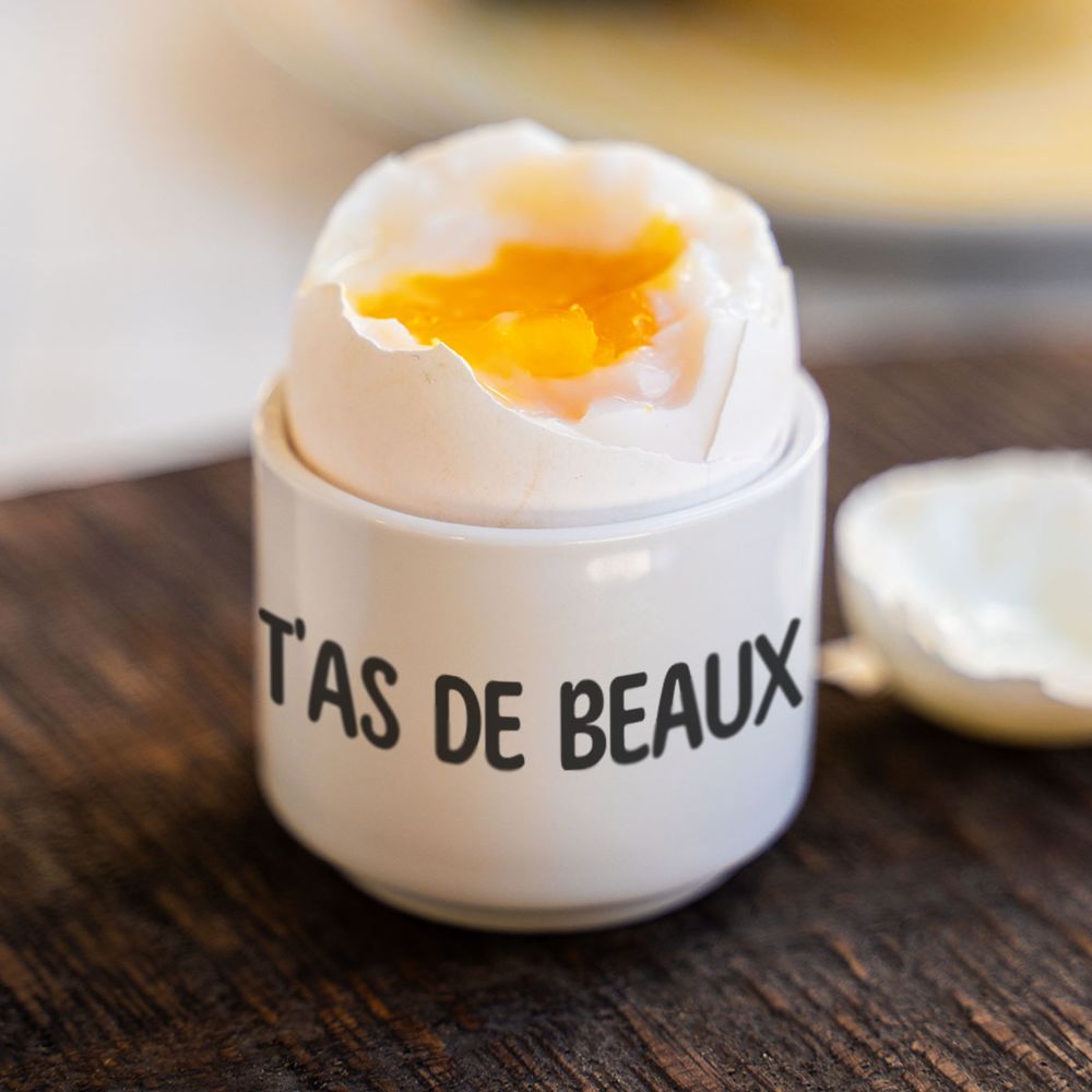 Coquetiers personnalisés avec texte - Lot de 2