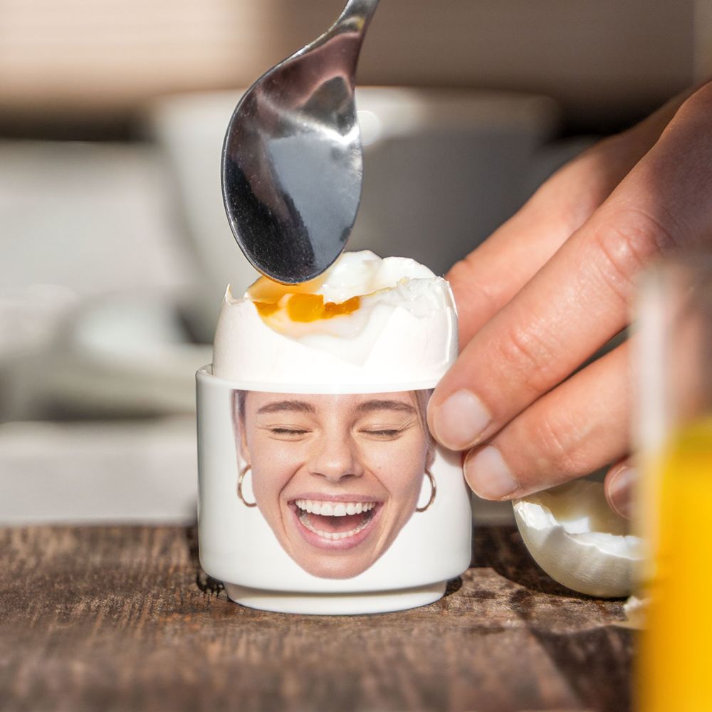 Coquetier personnalisé avec visage - Lot de 2