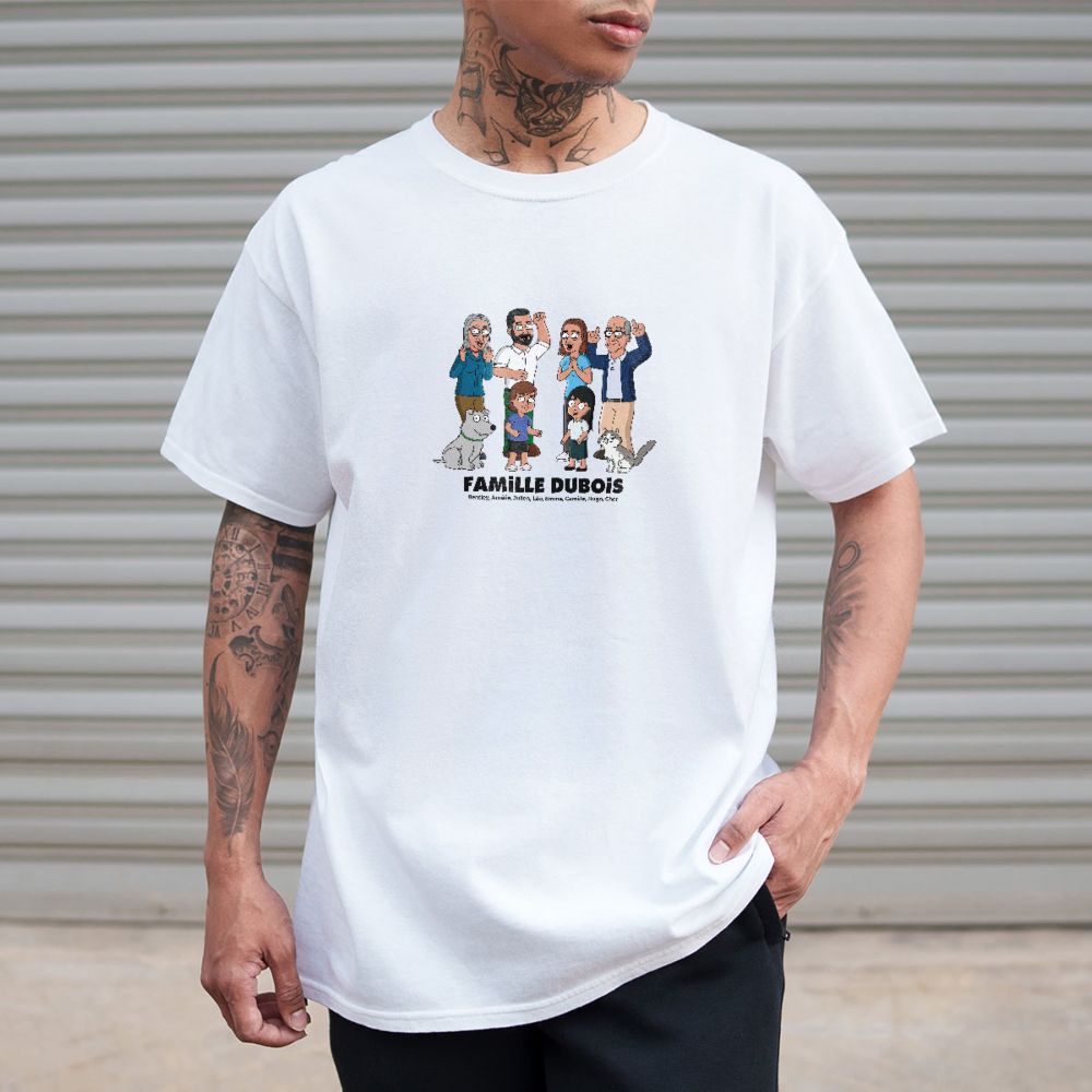 T-shirt personnalisé famille dessin animé – Illustration