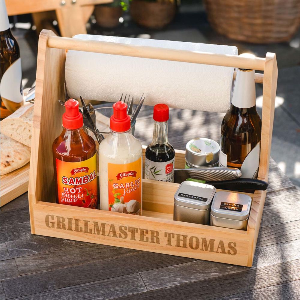 Personalisierbarer Grill Caddy mit Text