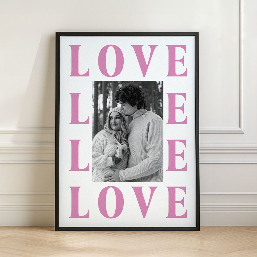 Poster personnalisé avec inscription Love et photo