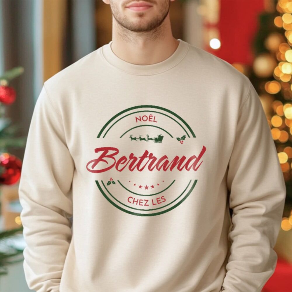 Pull de Noël personnalisé avec nom et texte