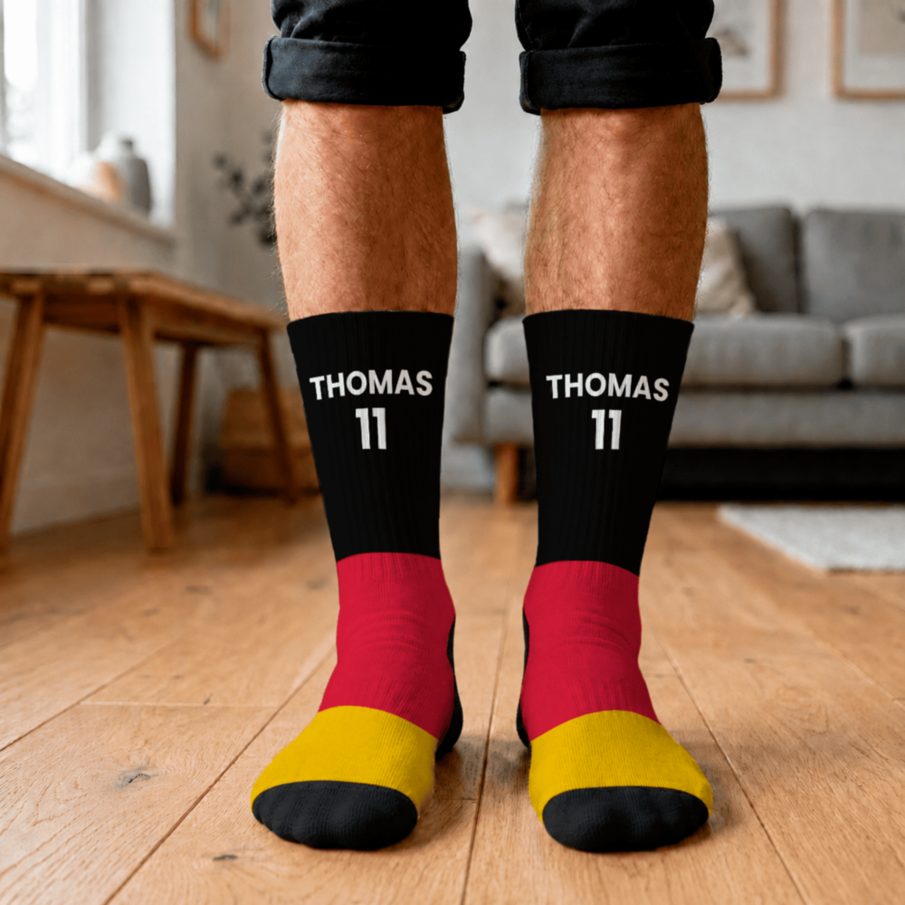 Chaussettes de Coupe du Monde personnalisées avec texte