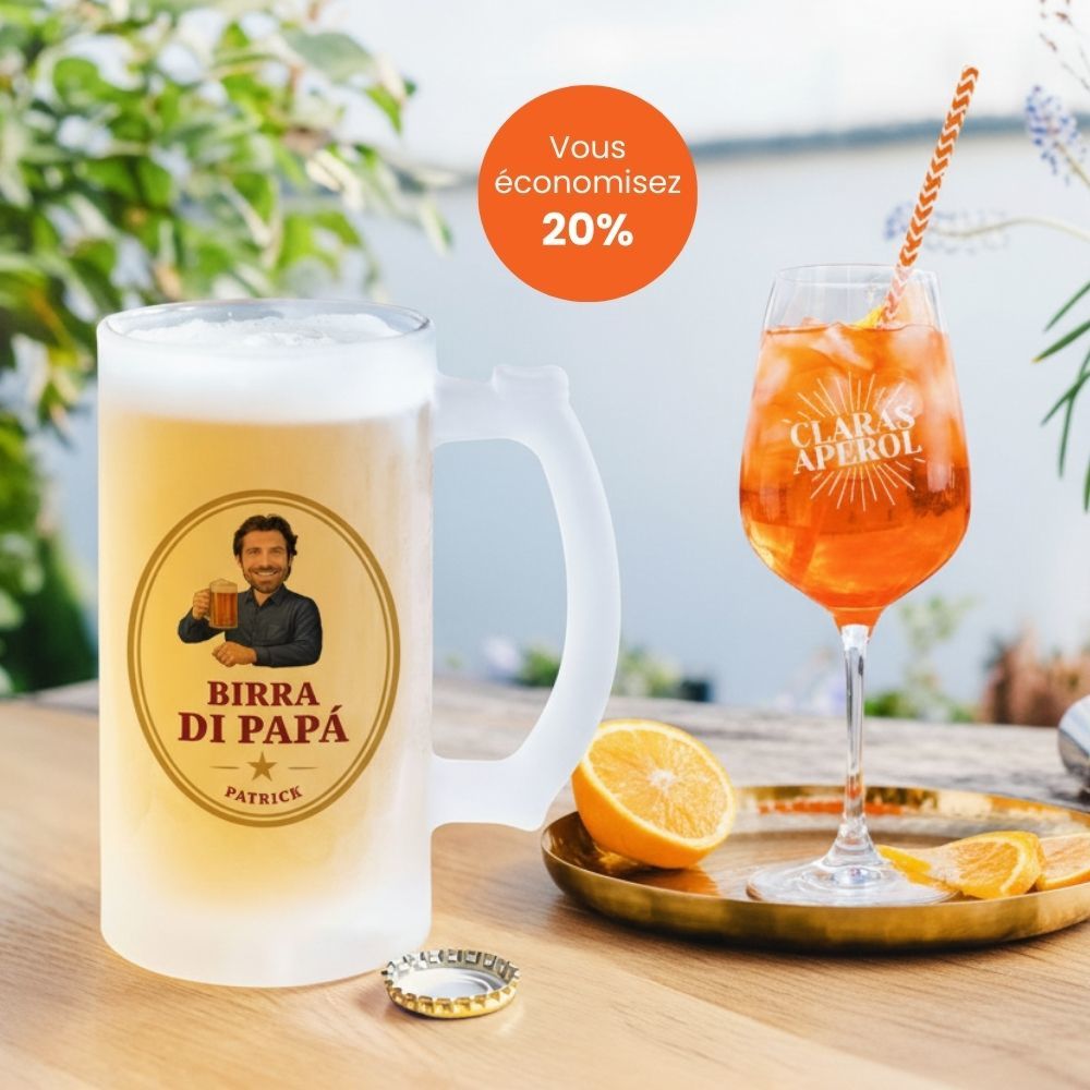 Geschenkset Aperolglas und Bierkrug Geschenkset Aperolglas und Bierkrug