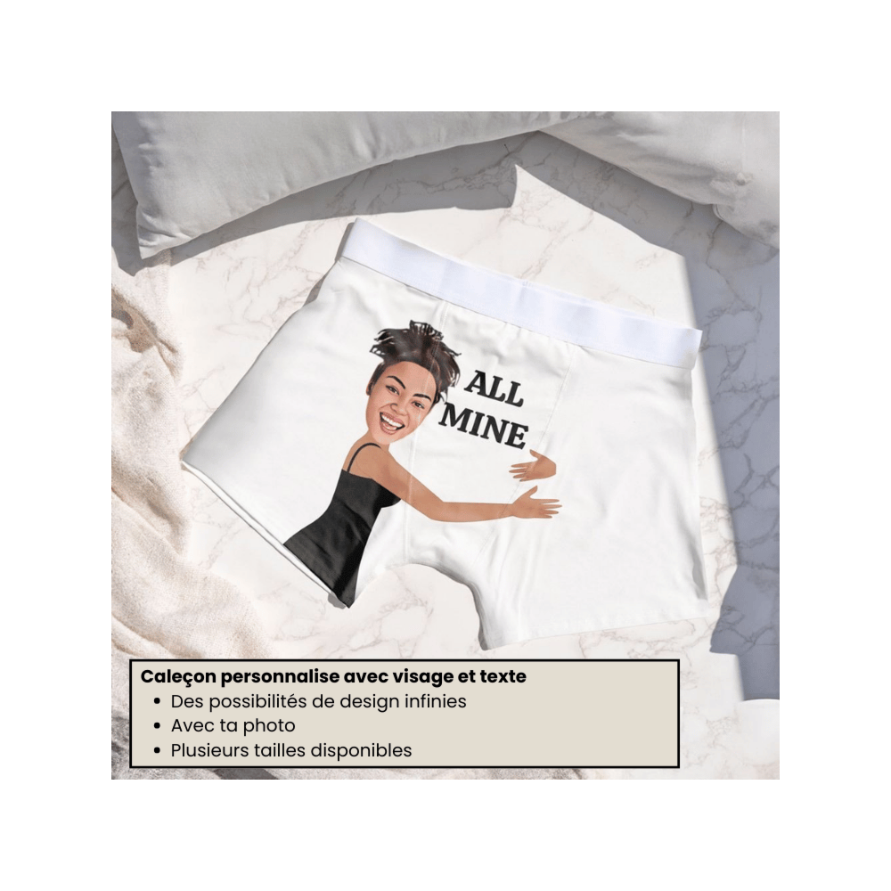 Coffret cadeau chaussettes et boxers avec visage