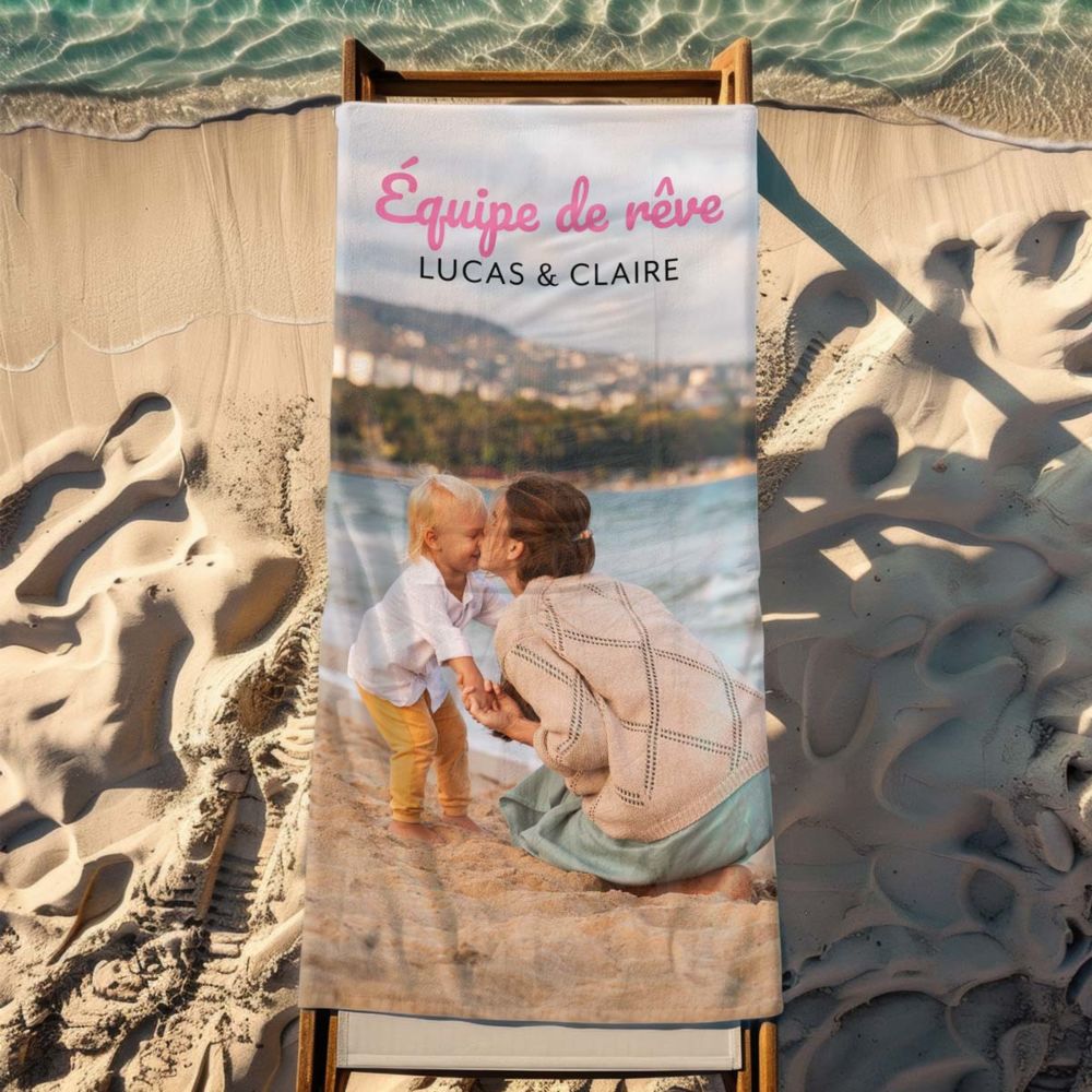 Serviette personnalisée avec photo et texte