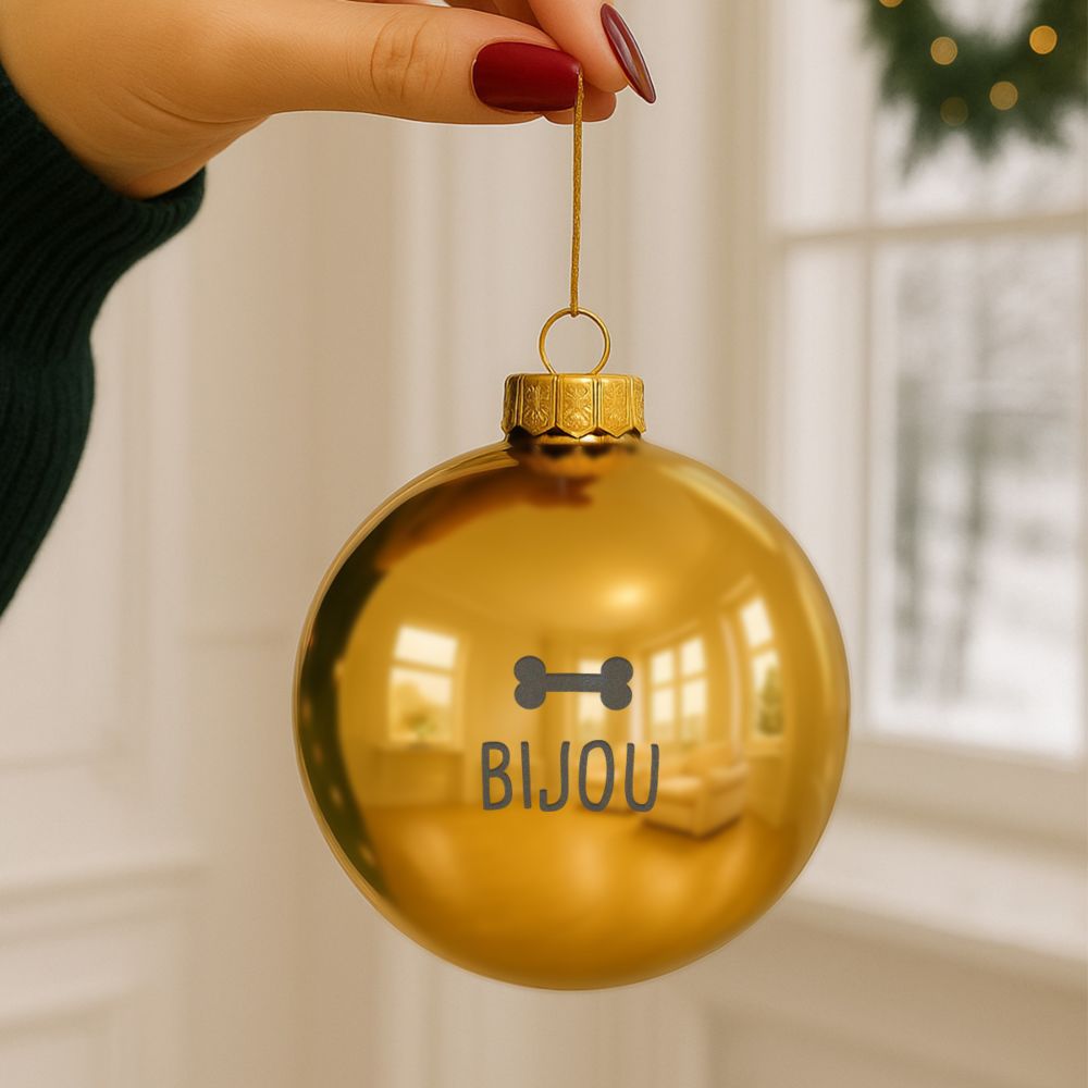 Boule de Noël personnalisée avec animal de compagnie
