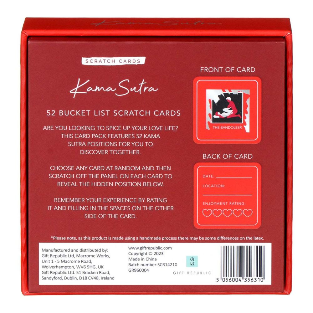 Cartes à gratter Kamasutra