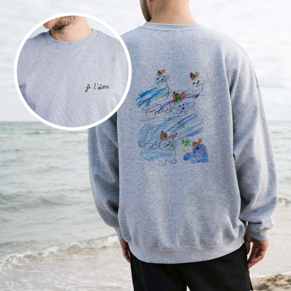 Pull personnalisé avec votre dessin devant et derrière