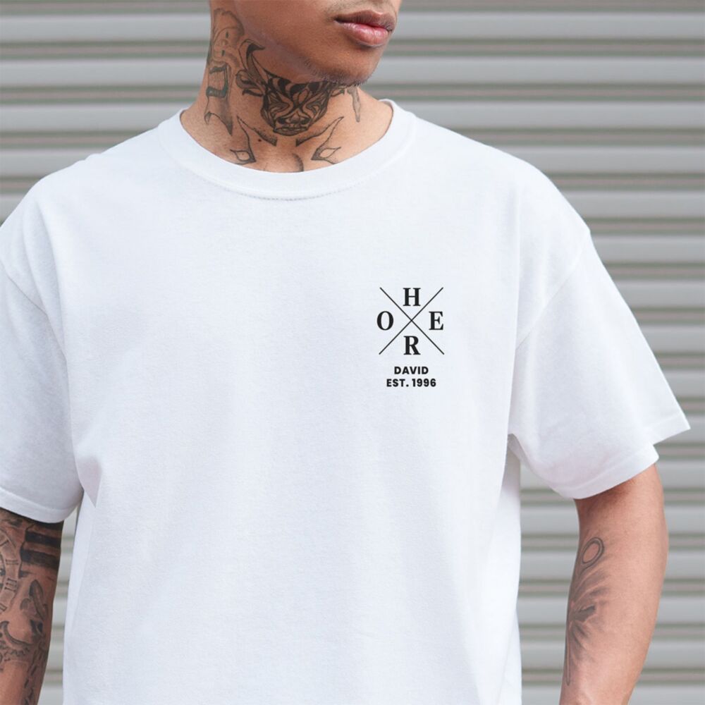 T-shirt personnalisé avec nom et année