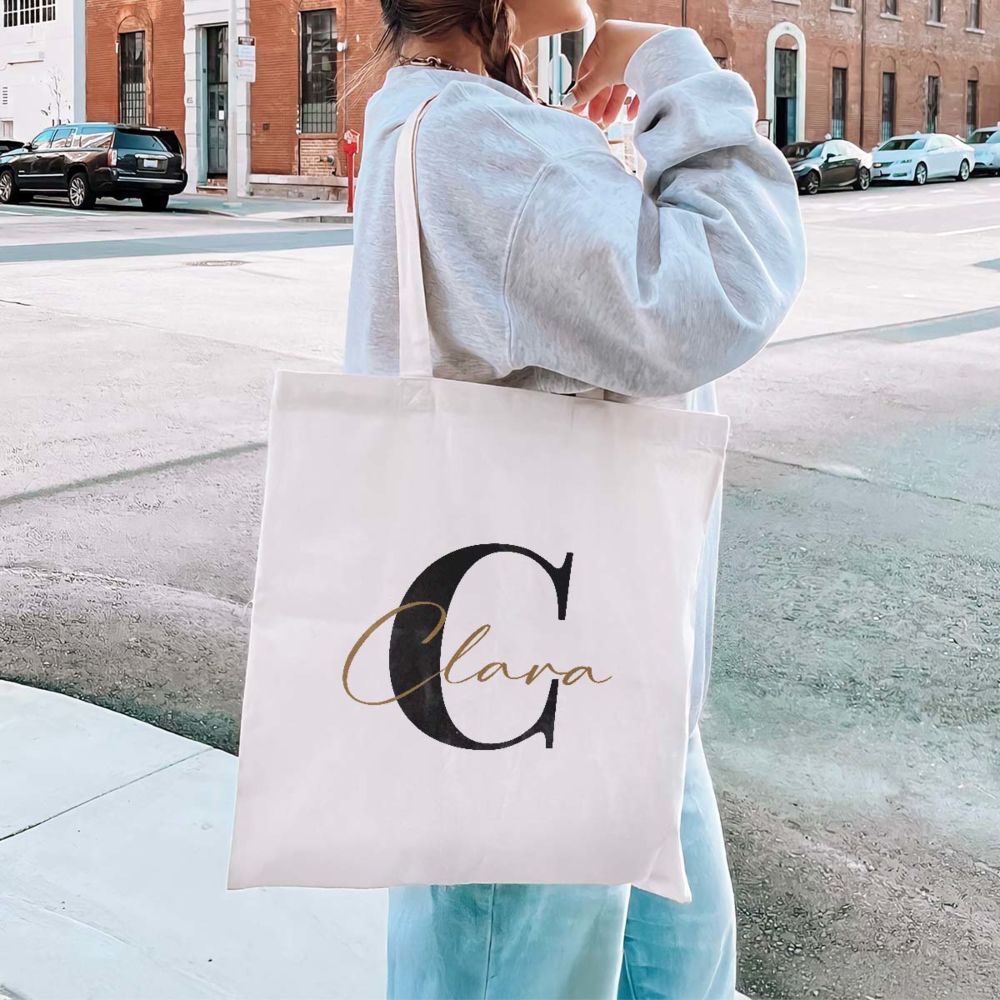 Tote bag personnalisé avec monogramme