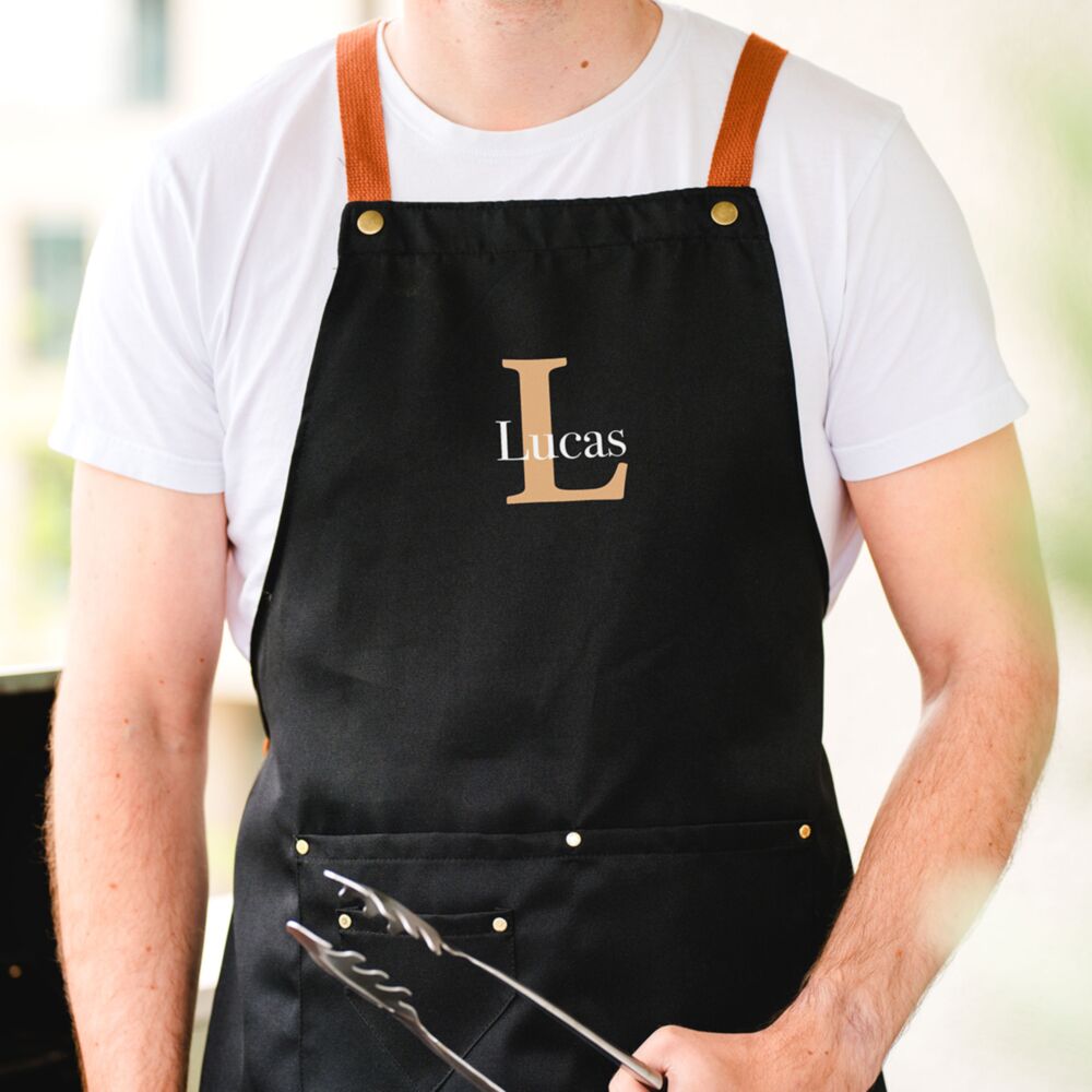 Tablier de cuisine personnalisé avec monogramme