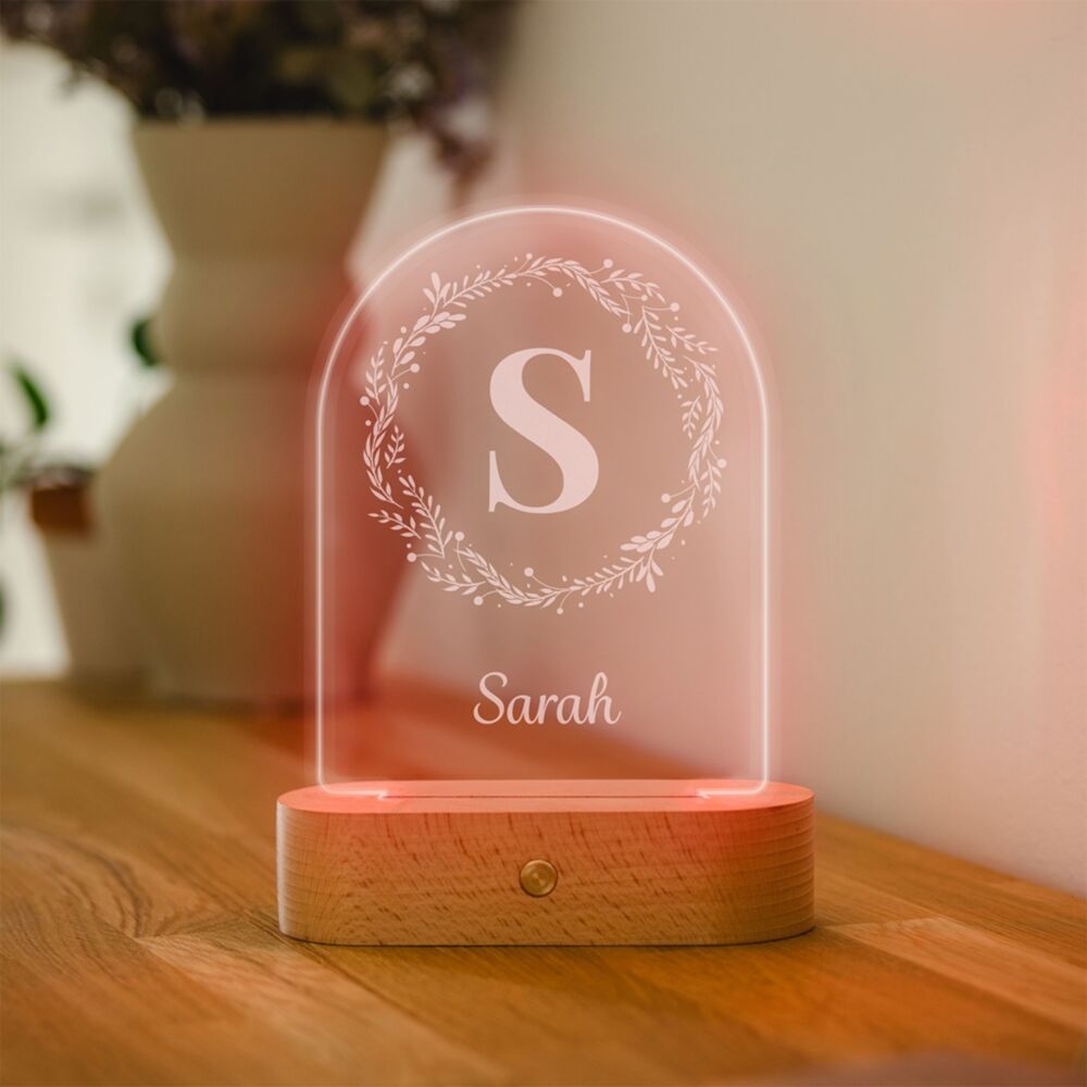 Lampe LED personnalisée avec monogramme