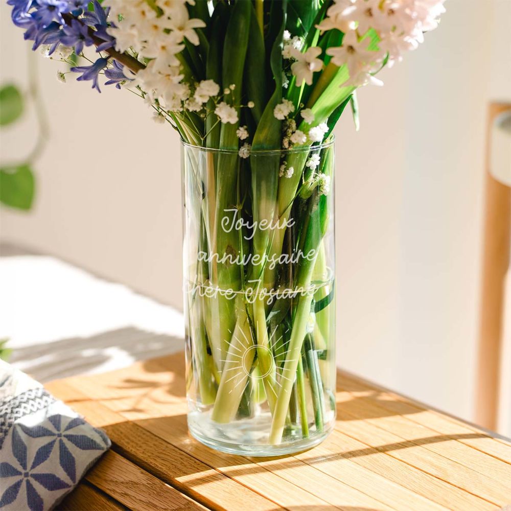 Vase personnalisé avec texte et picto