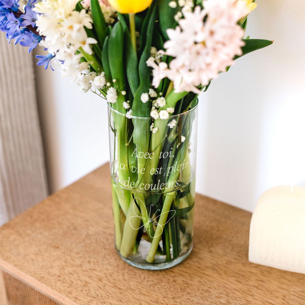 Vase personnalisé avec texte et picto