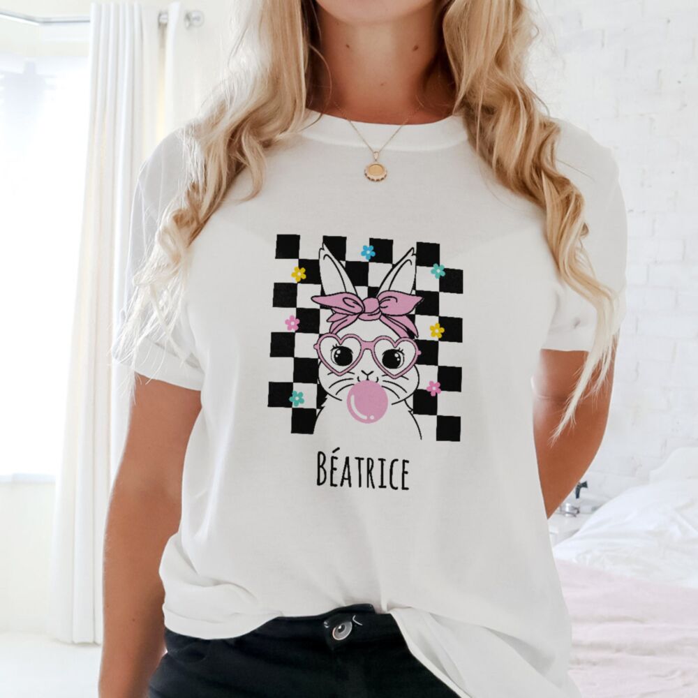 T-shirt personnalisé avec lapin et nom