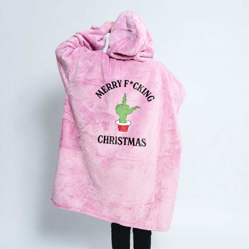 Plaid à capuche Personnalisé Ronchon de Noël