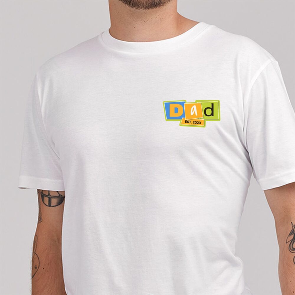 T-Shirt Personnalisé Papa avec Année style Memphis