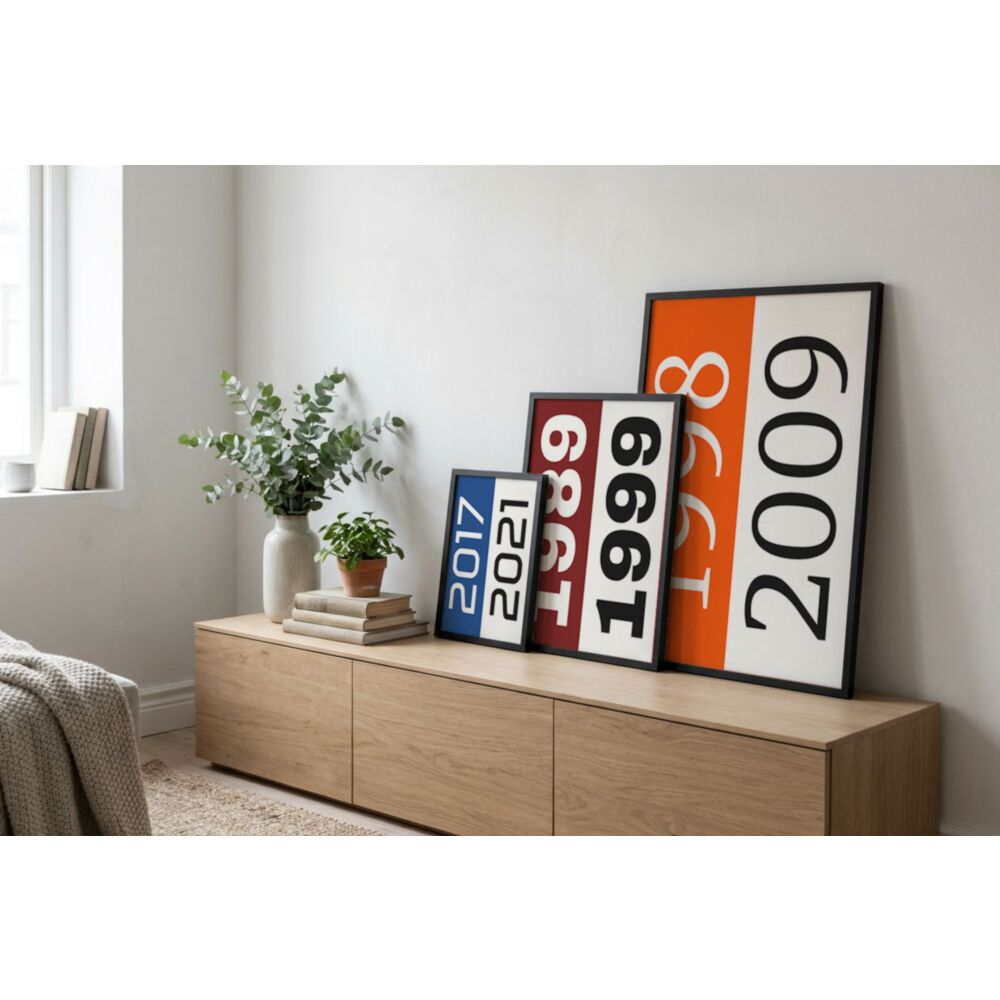 Poster Personnalisé avec Deux Années – Design Split Couleur