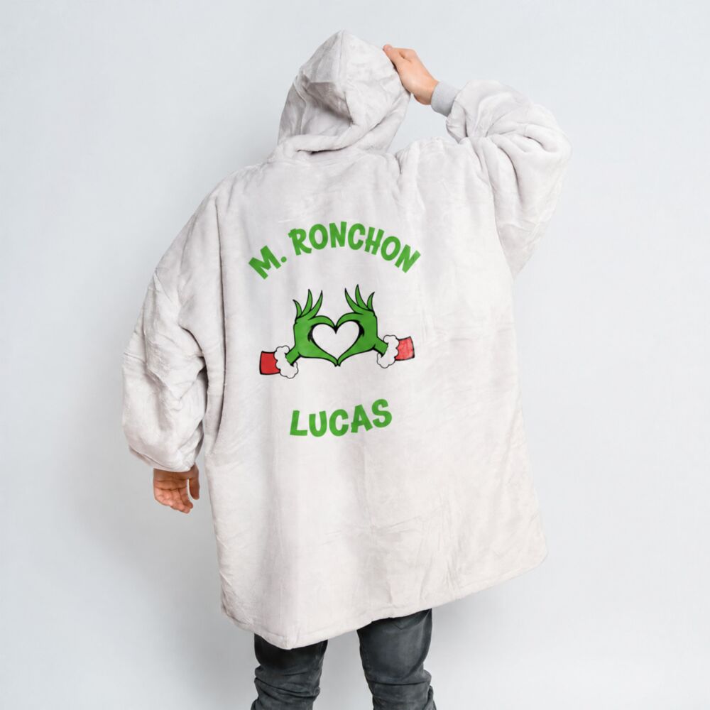 Plaid à capuche Personnalisé Ronchon de Noël