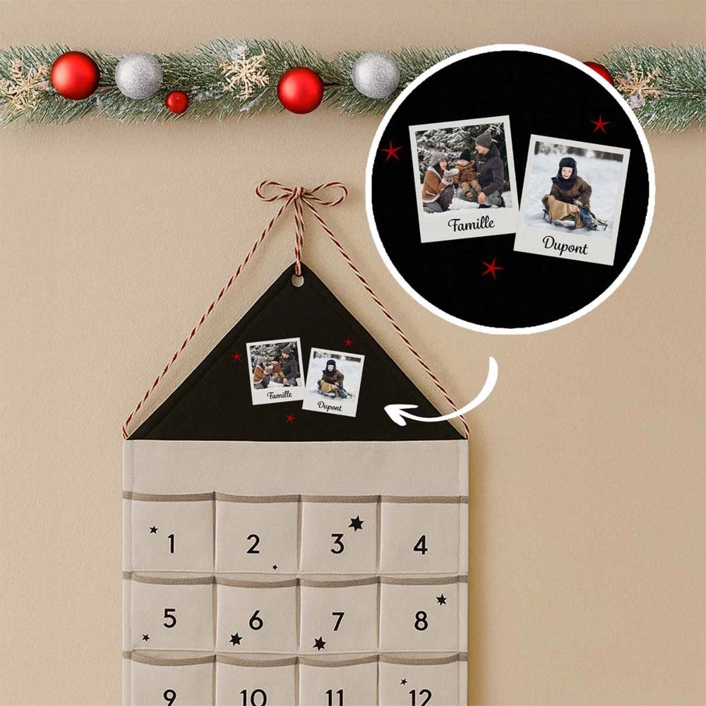 Calendrier de l’avent personnalisé style polaroïd