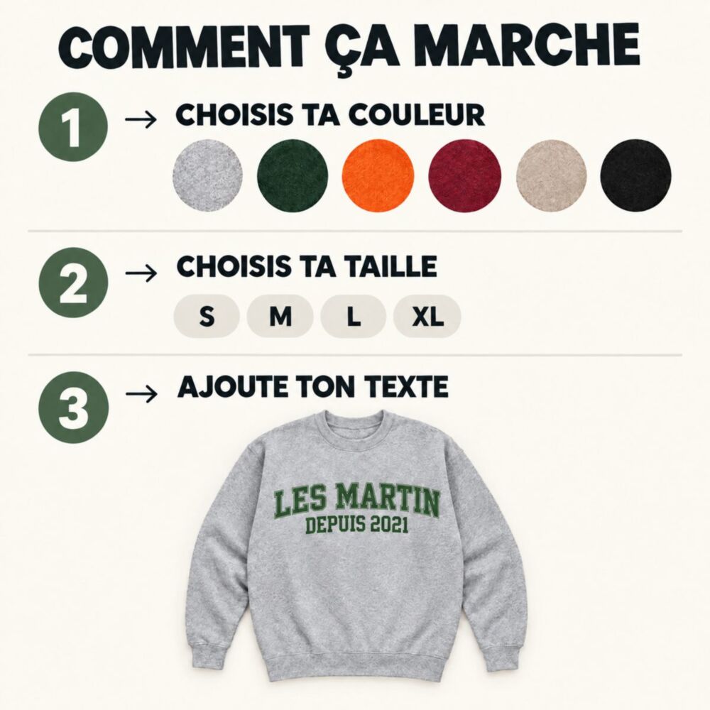 Pull personnalisé Style universitaire