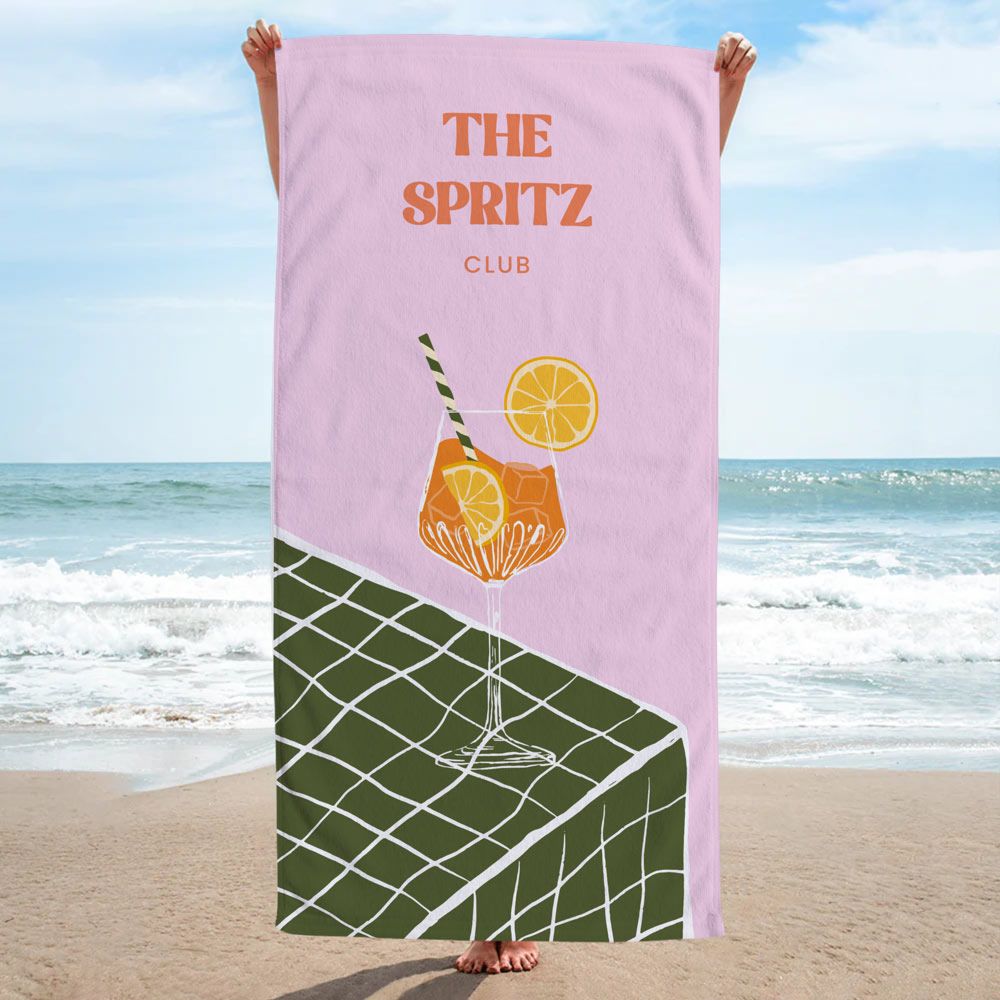 Serviette personnalisée rétro avec boisson
