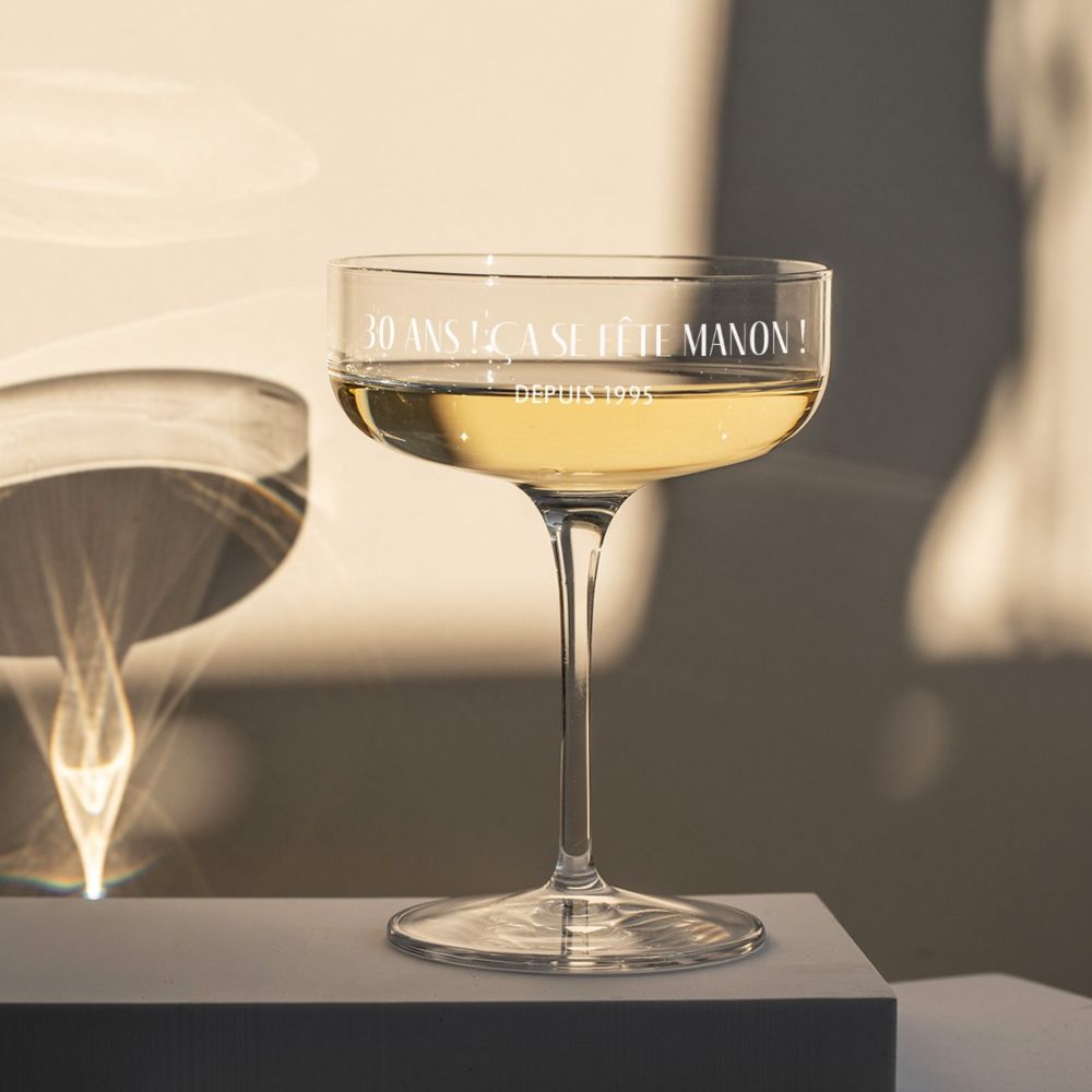 Coupe de champagne personnalisée avec texte