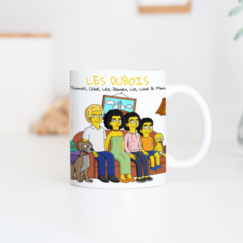 Mug personnalisé famille cartoon - Illustration
