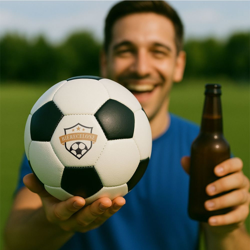 Ballon de football personnalisé avec texte et armoiries