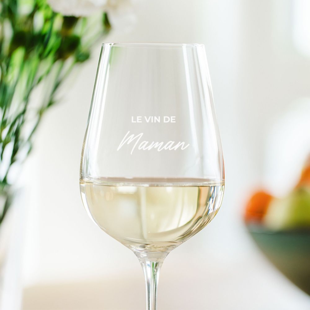 Verre à vin personnalisé avec texte