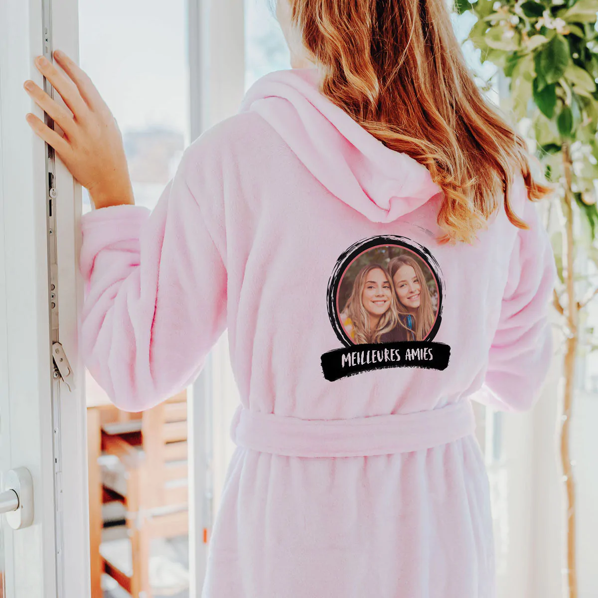 Peignoir personnalis avec photo et texte Cadeauxfolies.ch